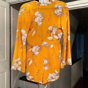 Yellow with dark purple accent around the flowers